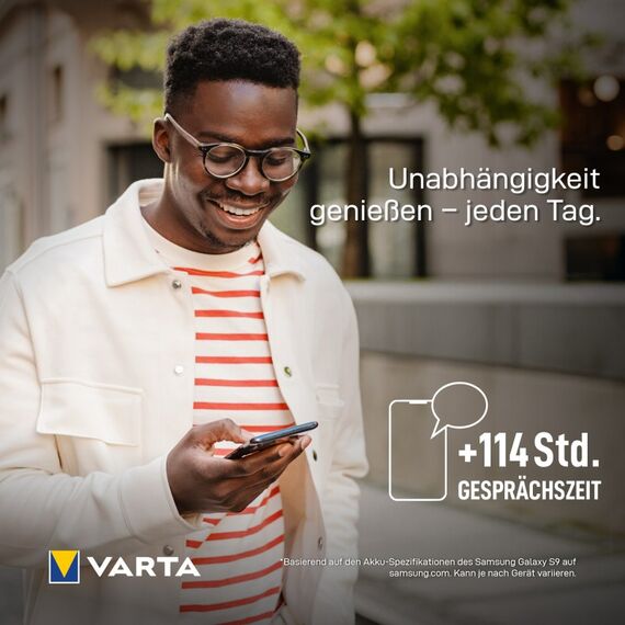 Varta Energy Powerbank 20000 mAh (schlank, 3 Ports: 2x USB-C PD, 1x USB A QC), 20W max. Ausgangsleistung, inkl. USB-C Ladekabel, weiß, 10 image