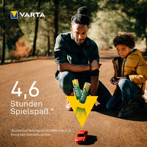 Varta RECHARGE ACCU Power. Vorgeladener AA Mignon NiMH Akku (4er Pack, 1350mAh) - Wiederaufladbar ohne Memory-Effekt - Ready to Use Technologie, 6 image