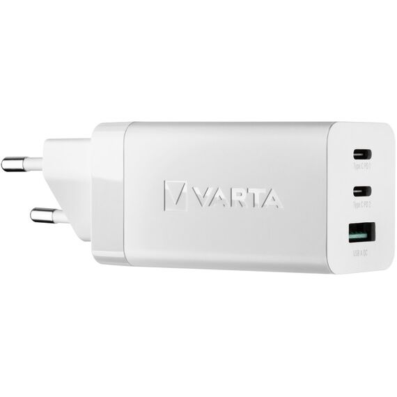 Varta Ladegerät, Ladeadapter 65W, gleichzeitiges Laden von bis zu 3 Geräten, High Speed Charger, Ladestecker für Laptops, Smartphones, ultraleicht und kompakt, Netzteil, 3 image