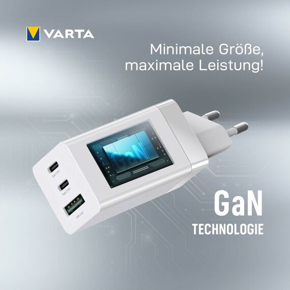 Varta Ladegerät, Ladeadapter 65W, gleichzeitiges Laden von bis zu 3 Geräten, High Speed Charger, Ladestecker für Laptops, Smartphones, ultraleicht und kompakt, Netzteil, 10 image