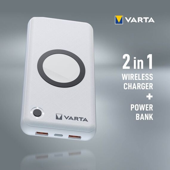 Varta Wireless Powerbank 20000 mAh (USB Typ C PD, 2x USB A QC, qi Wireless, 2in1 Produkt) inkl. Ladekabel, 7 image