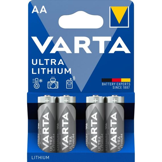 Varta Batterien AA, 4 Stück, Ultra Lithium, 1,5V, ideal für Digitalkamera, Spielzeug, GPS Geräte, Sport- & Outdoor-Einsätze, 3 image
