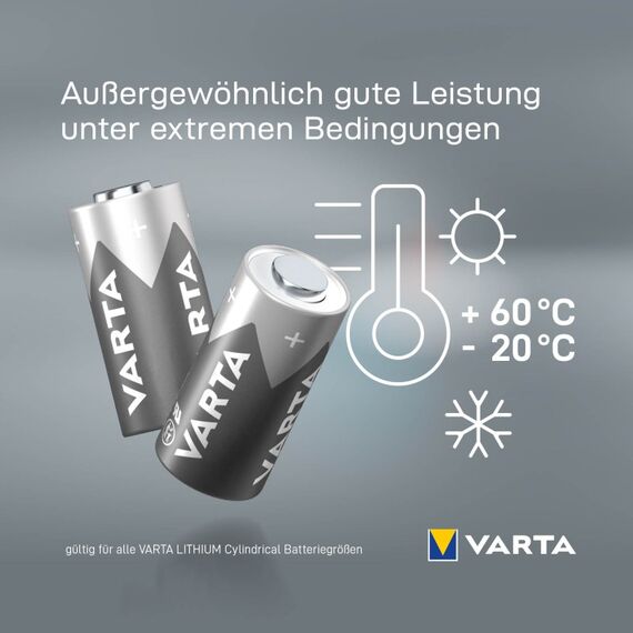 Varta Batterien CR123A Lithium Rundzelle, 2 Stück, 3V, Spezialbatterien für elektronische Kleingeräte, mit langanhaltender, höchster Leistung, 8 image