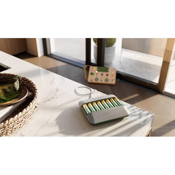 Varta Eco Charger Multi Recycled (für 8 AA- und AAA-NiMH-Akkus), 75 % recycelte Materialien, grau, USB Typ C, 5 image
