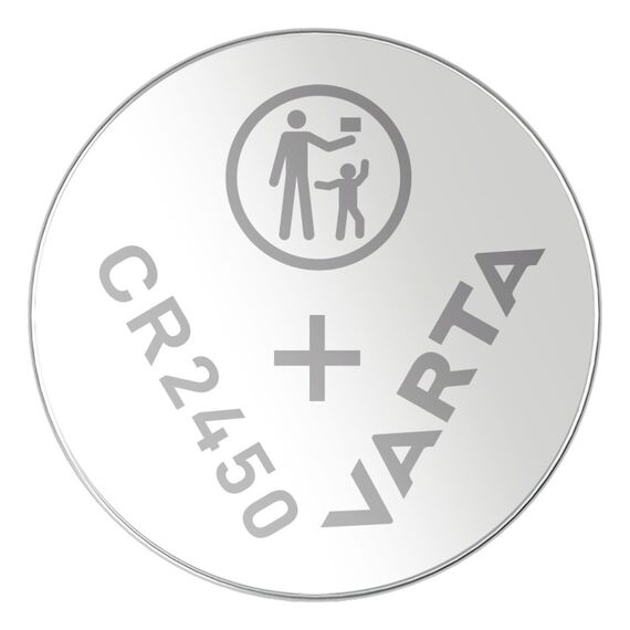 Varta Batterien Knopfzelle CR2450, 4 Stück, Lithium Coin, 3V, kindersichere Verpackung, für elektronische Kleingeräte