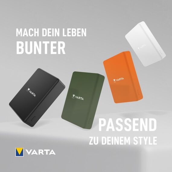 Varta Power Bank 5.000mAh, magnetische kabellose Powerbank, Mag Pro, wireless, 7,5W, Ladegerät mit USB Typ C, kompatibel mit MagSafe & Qi Standard (für Kompatibilität mit iPhones & Android), weiß, 14 image