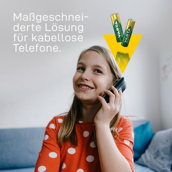 Varta Batterien AA, wiederaufladbar, 2 Stück, Recharge Accu Phone, Akku, 1600 mAh Ni-MH, sofort einsatzbereit, geeignet für schnurlose Telefone, 5 image