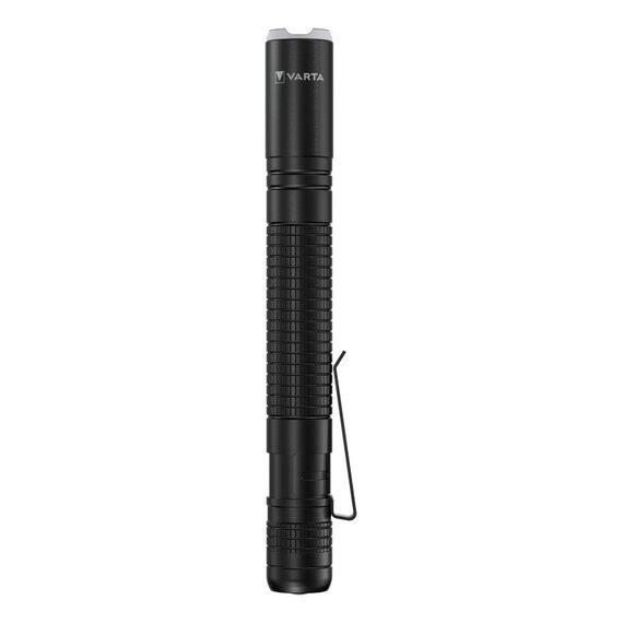 Varta Aluminium F10 Pro LED Taschenlampe (inkl. 2x Longlife Power AAA Batterien für den täglichen Gebrauch, 175 Lumen, stoßfest, 3 Jahre Garantie) schwarz für Haushalt, Camping, Outdoor