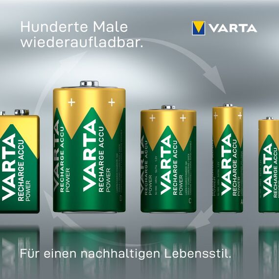 Varta Batterien AA, wiederaufladbar, 2 Stück, Recharge Accu Power, Akku, 2600 mAh Ni-MH, ohne Memory Effekt, vorgeladen, sofort einsatzbereit, 9 image