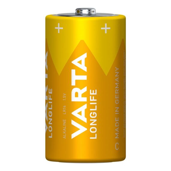 Varta Longlife, Alkaline Batterie, C, Baby, LR14, 1,5V, 2er Pack, Made in Germany