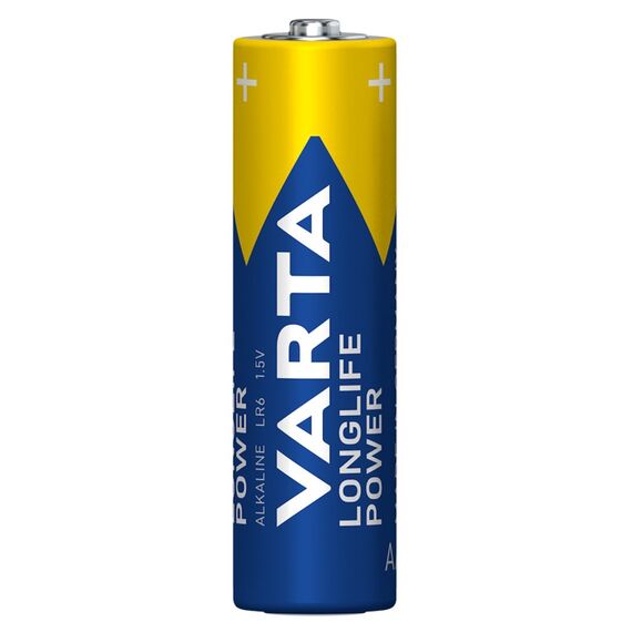 Varta Batterien AA, 12 Stück, Longlife Power, Alkaline, 1,5V, Cube, ideal für Spielzeug, Funkmaus, Taschenlampen, Verpackung zu 90% recycelt, Made in Germany