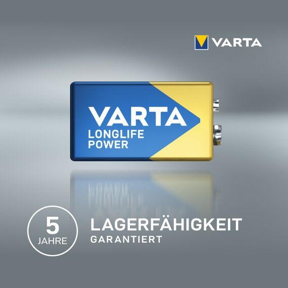 Varta Batterien 9V Blockbatterie, 2 Stück, Longlife Power, Alkaline, für Rauchmelder, Brand- & Feuermelder, Mikrofon, 4 image
