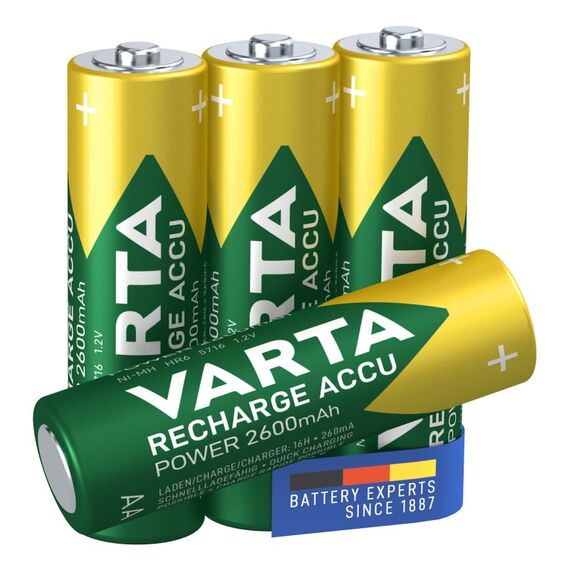 Varta Recharge Accu Power AA 2600 mAh 4er-Pack (vorgeladener NiMH-Akku, Micro, wiederaufladbarer Akku, gebrauchsfertig), 3 image