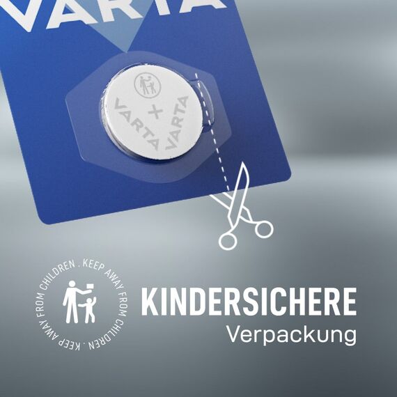 Varta Batterien Knopfzelle CR2032, 1 Stück, Lithium Coin, 3V, kindersichere Verpackung, für elektronische Kleingeräte - Autoschlüssel, Fernbedienungen, Waagen, 12 image
