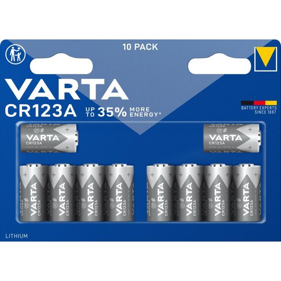 Varta LITHIUM Cylindrical CR123A, CR17345 Rundzellenbatterie, 3V) Packung mit 1 Stück, 3 image