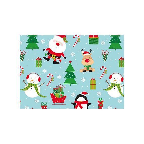 Braun + Company Jolly Christmas, iceblue Geschenkpapier 2mx70cm