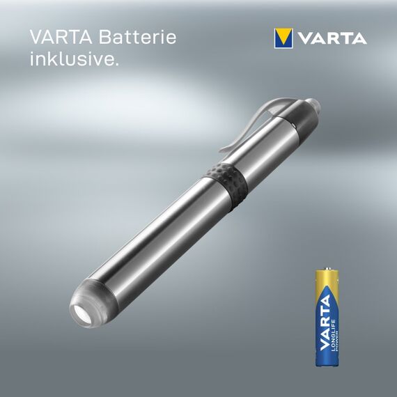 Varta Diagnostikleuchte LED inkl. 1x AAA Batterie, Pen Light, Pupillenleuchte, extrem schlanke und leichte Stiftlampe, Taschenlampe, für Einsätze im Krankenhaus, Altenheim, Arztpraxis, silbern, 5 image