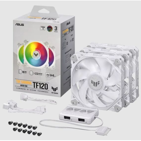 ASUS TUF GAMING TF120 ARGB WHITE EDITION 3IN1 Computergehäuse Ventilator 12 cm Weiß 3 Stück(e), 3 image