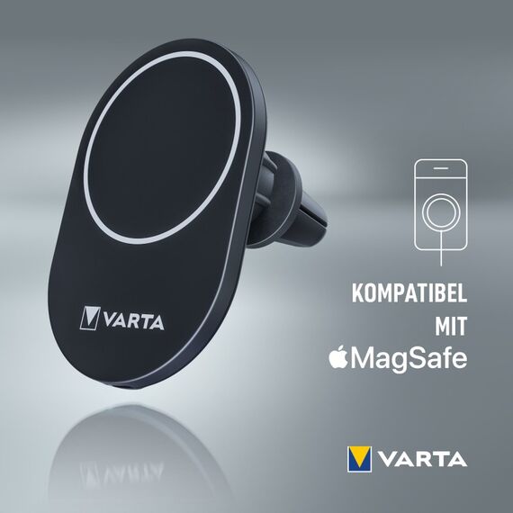 Varta Ladegerät & Handyhalterung Auto, Mag Pro Wireless Car Charger 15 W, Magnet Smartphone-Halterung mit Ladefunktion, MagSafe-kompatibel, Qi-kompatibel, Autohalterung inkl. USB-Typ-C-Kabel, schwarz, 14 image