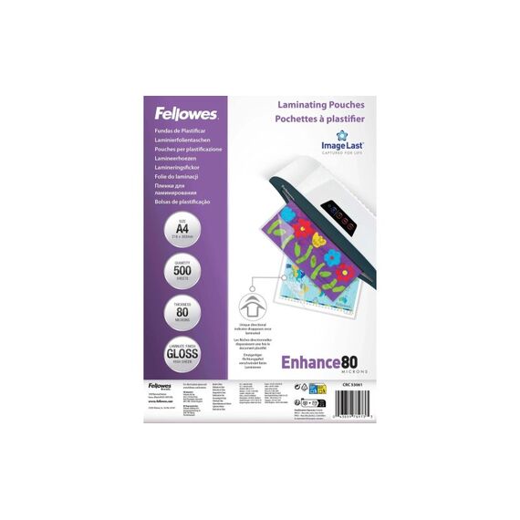 Fellowes ImageLast Laminierfolien Grosspack 500 Stück, A4, 80 Mikron