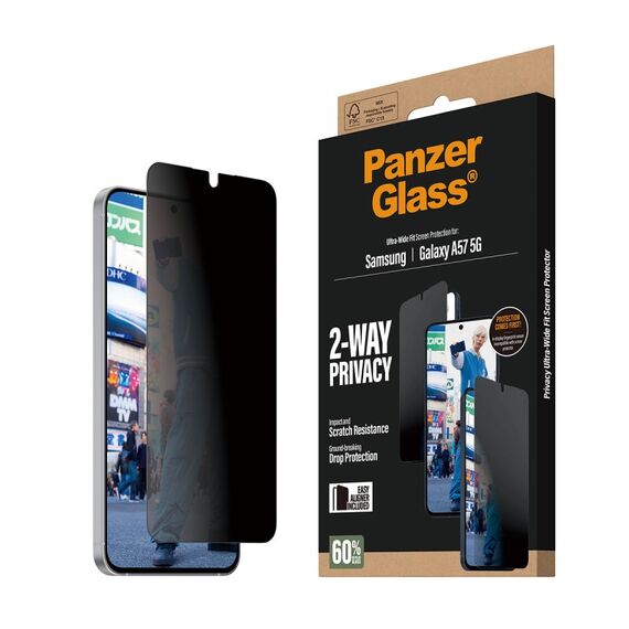 PanzerGlass ® 2-Way Privacy Displayschutz Samsung Galaxy A57 5G | Ultra-Wide Fit m. EasyAligner, 6 image