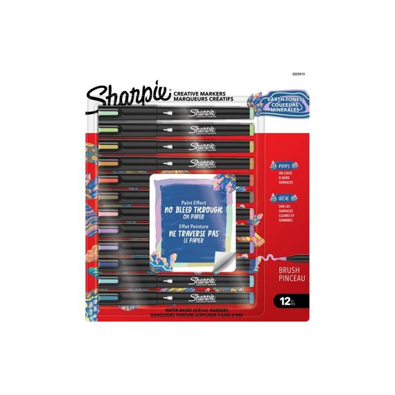 Sharpie Kreativmarker Acryl earth tones, brush, 12er