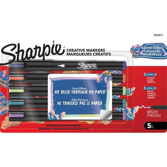 Sharpie Kreativmarker Acryl earth tones, brush, 5er