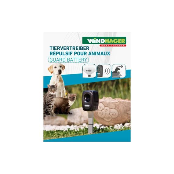 Windhager Tier-Abwehrgerät Batterie Outdoor Hunde- Katzen- Marder Schreck