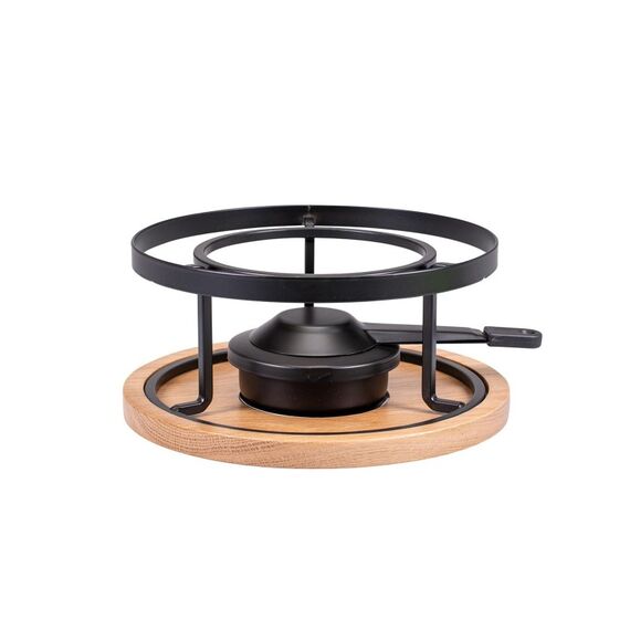 Kadastar Rechaud Oak Ø 20.5 cm Unterteller aus Eiche, mit Brenner