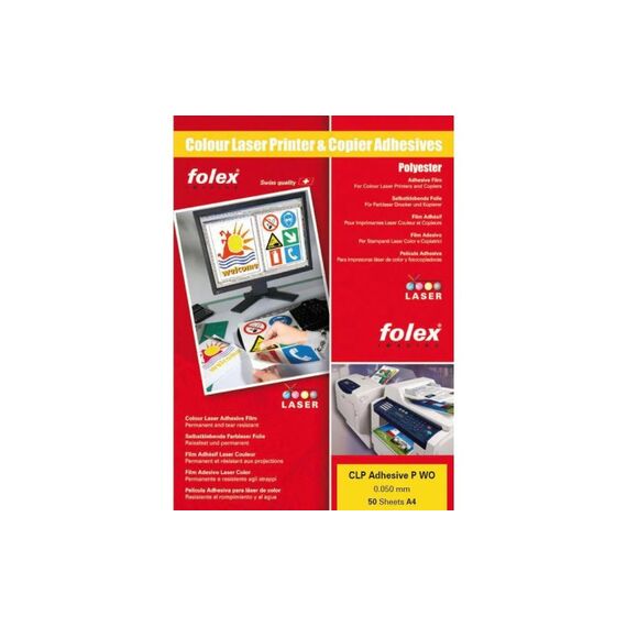 Folex Selbstklebende Folien, CLP Adhesive P CL Folex, A4, 0.05 mm, 50 Blatt durchsichtig