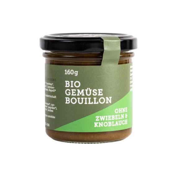 Nullkommanull Gemüse Bouillon ohne 160g BIO Ohne Zwiebel und Knoblauch, Glas