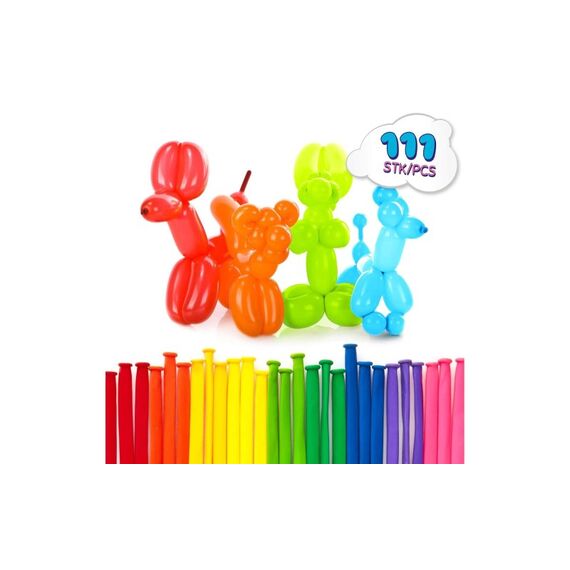 Lumaland Ballons Set farbig 111 Stück Modellierballons auch für Helium geeignet