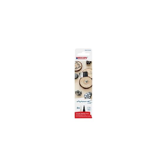 edding Acrylmarker 5300 fein E-2 1-2 mm, schwarz/weiss