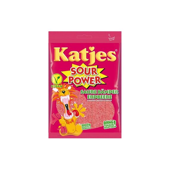 Katjes Sour Power Bänder Erdbeer 200 g