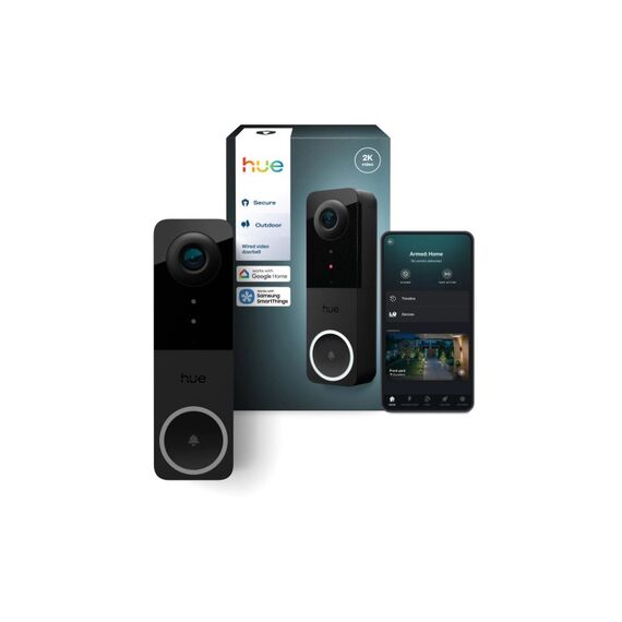 Philips Hue Secure Türklingelkamera schwarz kabelbetrieben, schwarz