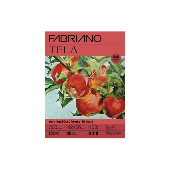 Fabriano Acrylpapier Tela 300g/m2, 10 Bl, Kalt gepresst, 42 x 56 cm