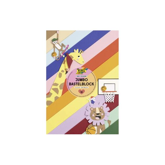 Folia Jumbo Tonpapier/Fotokarton, 23x33cm 130 & 300 g/m², 50 Blatt, ass.
