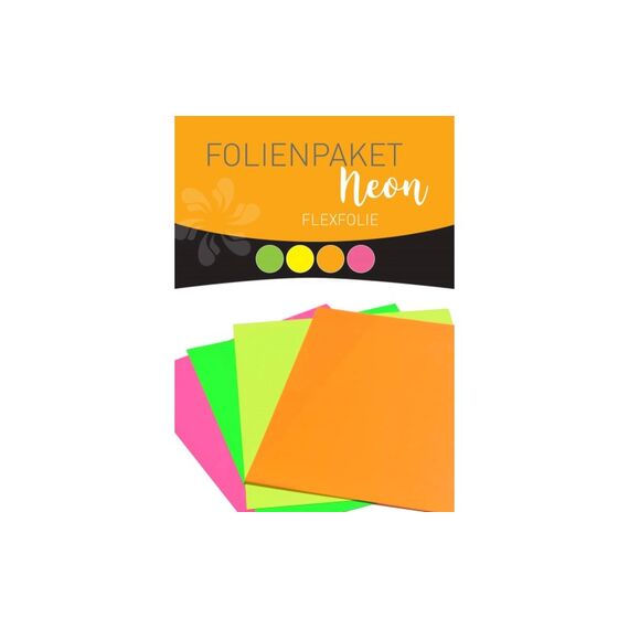 Heisstransferfolie Flex Neon 4 Blatt à 30 x 25 cm