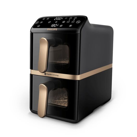 Philips 4000 series NA462/79 Fritteuse Doppel 10 l Eigenständig 2750 W Heißluftfritteuse Schwarz