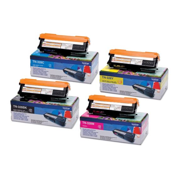 Brother Rainbow Kit TN-328BK/C/M/Y HL-4570CDW/4570CDWT, TN328BK, 6000 S.