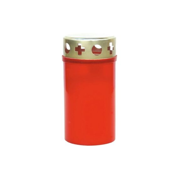 Müller Kerzen Müller Grabkerze klein mit Golddeckel rot