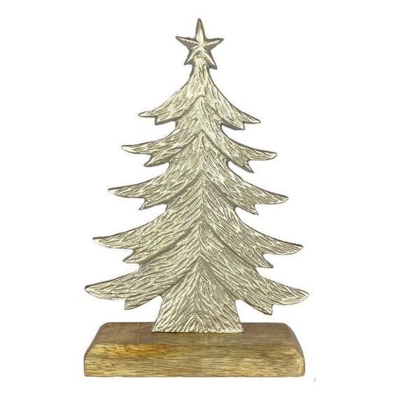 CHALET 650-703852 Dekorative Statue & Figur Natürlich/Natur, Silber Holz