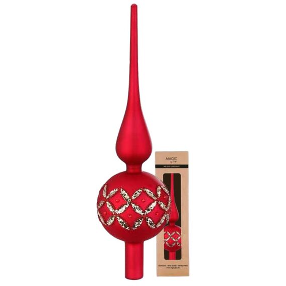Inge‘s Christmas Decor 40701P301 Christbaumschmuck Spezifisches Weihnachtsornament Glas Rot, Weiß 1 Stück(e)