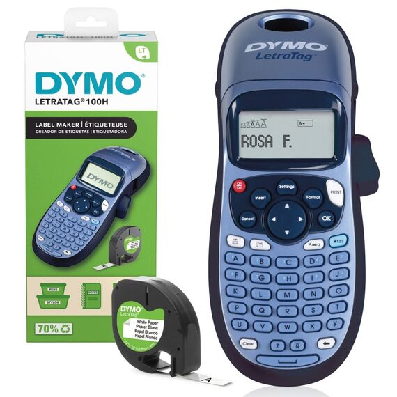 DYMO LetraTag LT-100H Beschriftungsgerät Handgerät | Tragbares Etikettiergerät mit ABC Tastatur | blau | Ideal fürs Büro oder zu Hause, 2 image