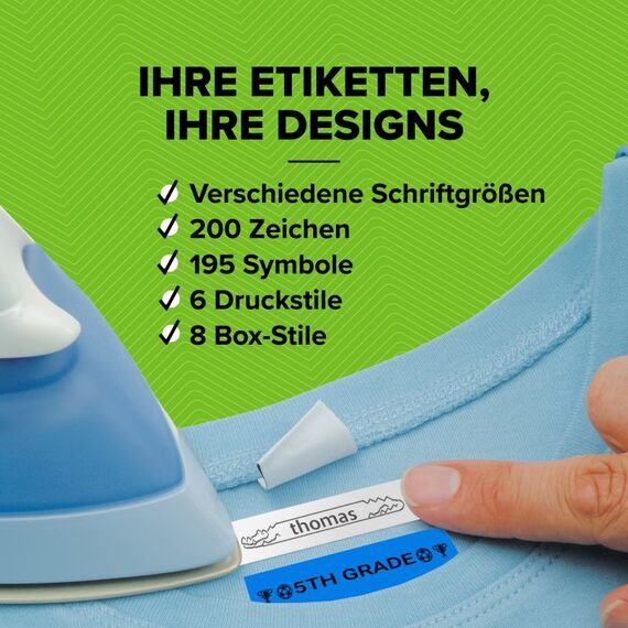 DYMO LetraTag LT-100H Beschriftungsgerät Handgerät | Tragbares Etikettiergerät mit ABC Tastatur | blau | Ideal fürs Büro oder zu Hause, 9 image