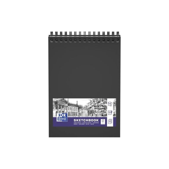 Elba Oxford Skizzenbuch spiral schwarz 100g/qm, A4, 50 Seiten
