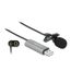 DeLOCK USB Krawatten Lavalier Mikrofon Omnidirektional 24 Bit / 192 kHz mit Clip und 3,5 mm Stereoklinken-Kopfhöreranschluss
