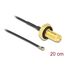 DeLOCK Antennenkabel SMA Buchse zum Einbau zu I-PEX Inc., MHF® 4L LK Stecker 1.37 20 cm Gewindelänge 10 mm spritzwassergeschützt