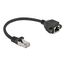 DeLOCK Netzwerk Verlängerungskabel S/FTP RJ45 Stecker zu RJ45 Buchse Cat.6A 25 cm schwarz, Länge: 0,25 m
