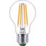Philips Filament Bulb, transparent, 100 W A60 E27 x 3